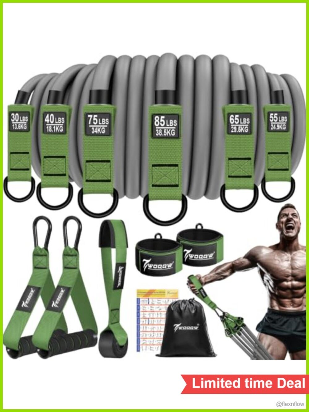 Heavy Resistance Bands Set for Men, 350lbs Exercise Bands with Handles, Home Gym